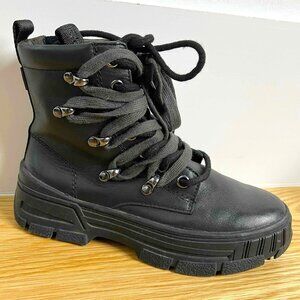NEW! ZARA SRPLS Multi-Lace Kids Combat Boot LEATHER Kids Size 2Y